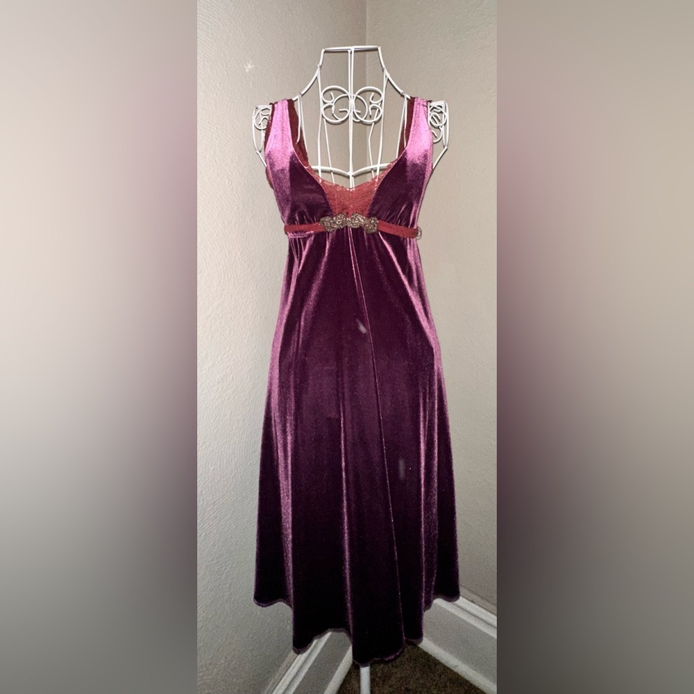 Vintage Free People Victorian Purple Velvet Dress ‼️Flower Tag‼️